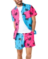 OppoSuits Men's Short-Sleeve Parallel Palm Graphic Shirt & Shorts Set