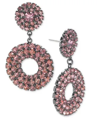 I.n.c. International Concepts Silver-Tone Crystal Circle Drop Earrings, Created for Macy's