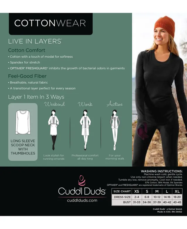 As Is Cuddl Duds Cottonwear V-Neck Dress 