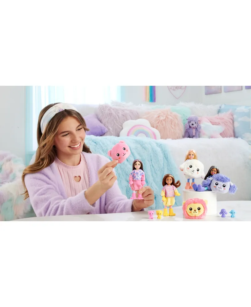 Cutie Reveal Doll and Accessories, Cozy Cute T-shirts Lion, "Hope" T-shirt, Purple-Streaked Blonde Hair, Brown Eyes - Multi