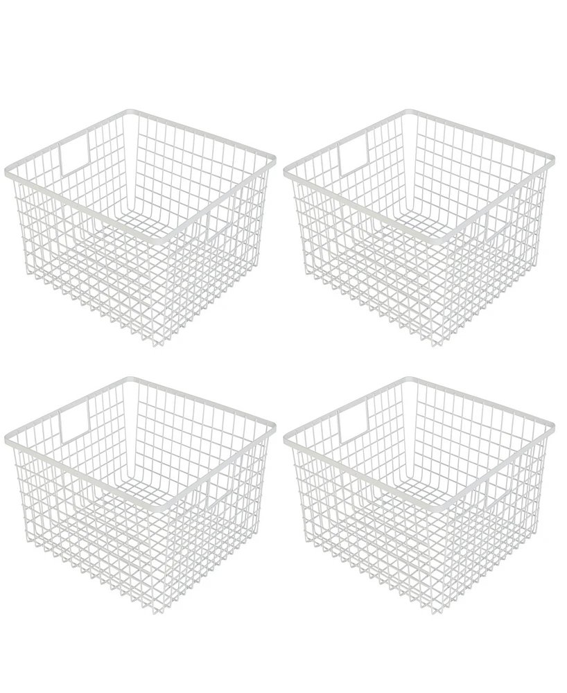 Smart Design Nestable 9" x 16" x 6" Basket Organizer with Handles, Set of 4
