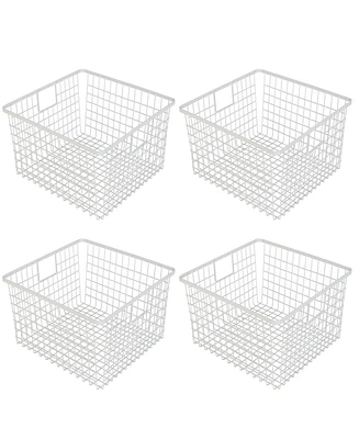Smart Design Nestable 9" x 16" x 6" Basket Organizer with Handles, Set of 4