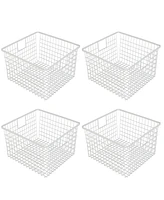 Smart Design Nestable 9" x 16" x 6" Basket Organizer with Handles, Set of 4