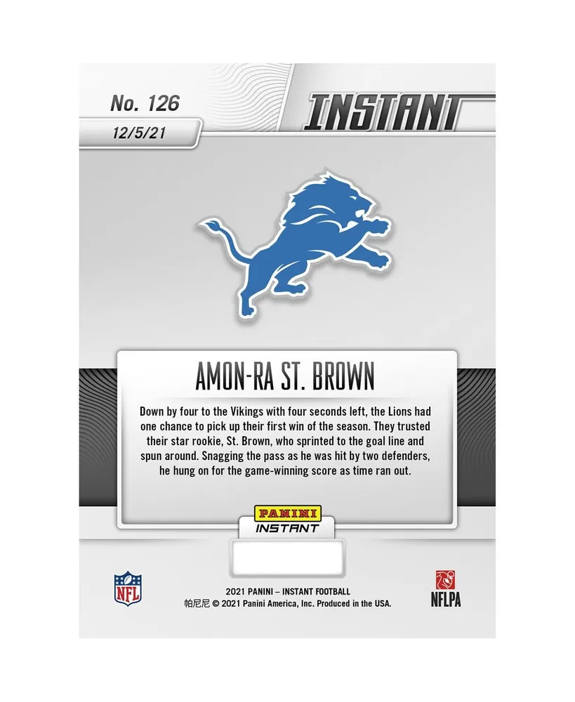 Amon-Ra St. Brown Detroit Lions Parallel Panini America Instant Nfl Week 13 St. Brown Hauls in Walk-Off Touchdown Single Rookie Trading Card