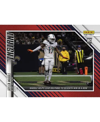 Jaylen Waddle Miami Dolphins Parallel Panini America Instant Nfl Week 16 Waddle Helps Lead Dolphins to 7th Win in a Row Single Rookie Trading Card