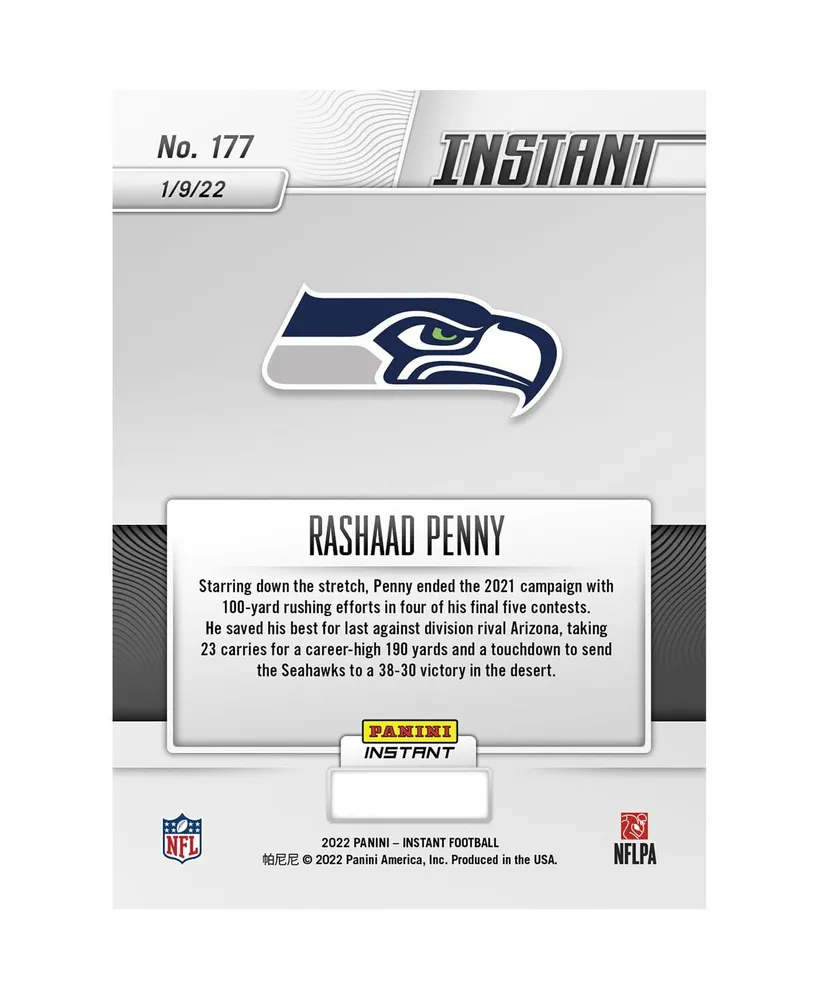 Rashaad Penny Seattle Seahawks Parallel Panini America Instant Nfl Week 18 Penny Rushes for 190 Yards Scores on a 62-Yard Td Run Single Trading Card