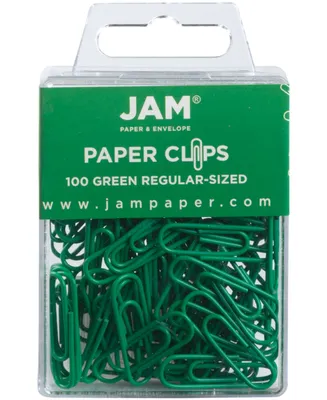 Jam Paper Colorful Standard Paper Clips - Regular 1" - Paperclips - 100 Per Pack