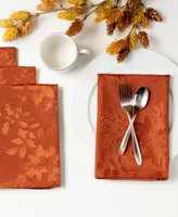 Benson Mills Countryside Leaves Raised Jacquard 18" x 18" Napkins, Set of 4