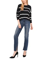 Vince Camuto Women's Crewneck Sequin-Stripe Sweater