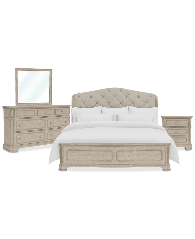 Kensington King Bed 3pc (Bed + Dresser + 1 Drawer Nightstand)