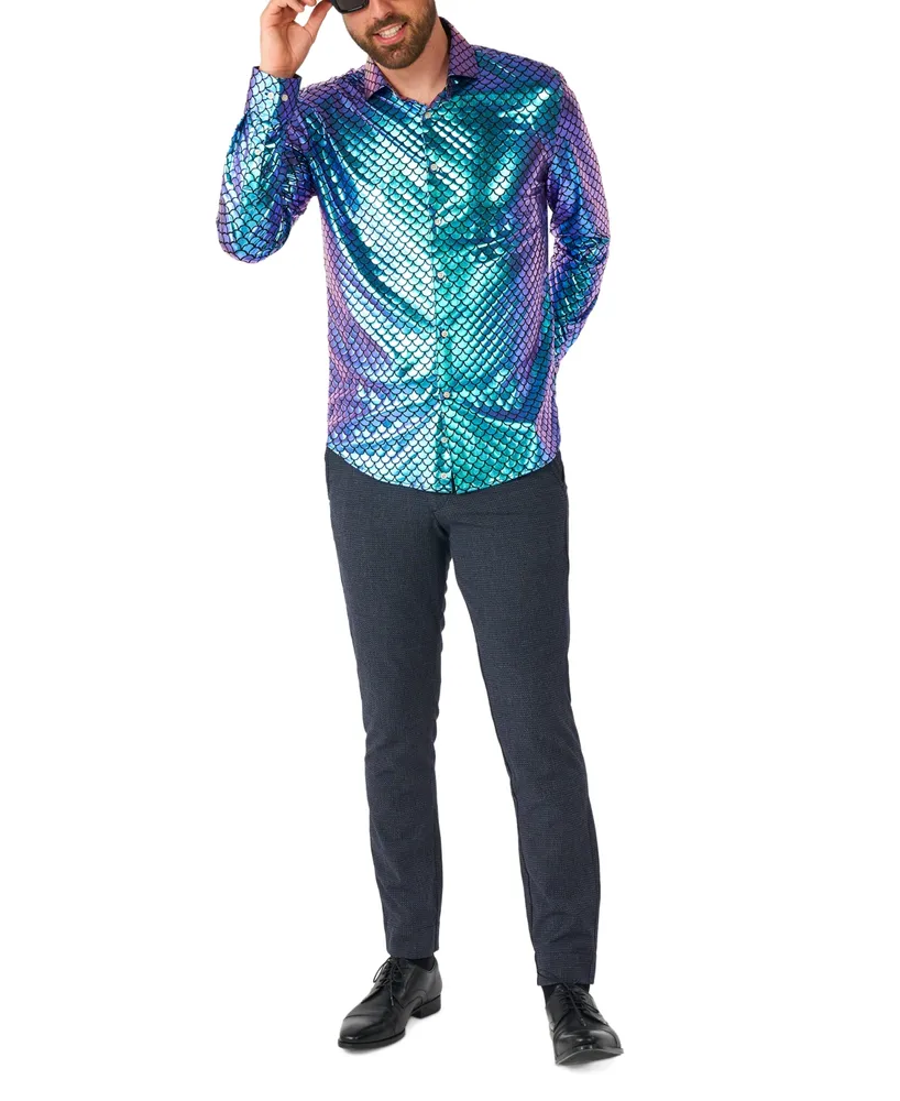 OppoSuits Men's Shiny Golden Theme Party Shirts For Men