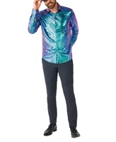 OppoSuits Men's Shiny Golden Theme Party Shirts For Men