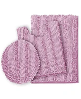 3 Piece Ultra Soft Non Slip Chenille Bath Rug - Large + Contour + Seat Cover