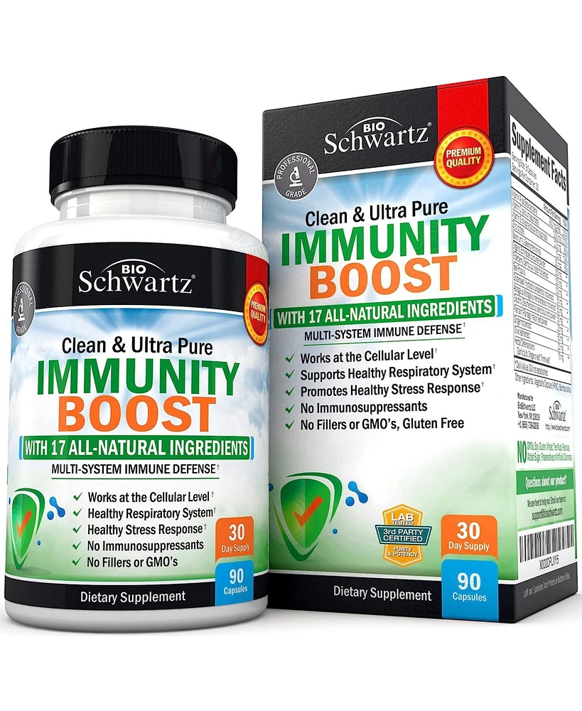 BioSchwartz Immunity Boost with Vitamin C and Zinc | 7-in-1 formula loaded with powerful Third Party tested ingredients | without gmos, soy, gluten, m