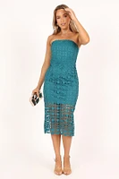 Petal and Pup Women's Candice Strapless Lace Midi Dress