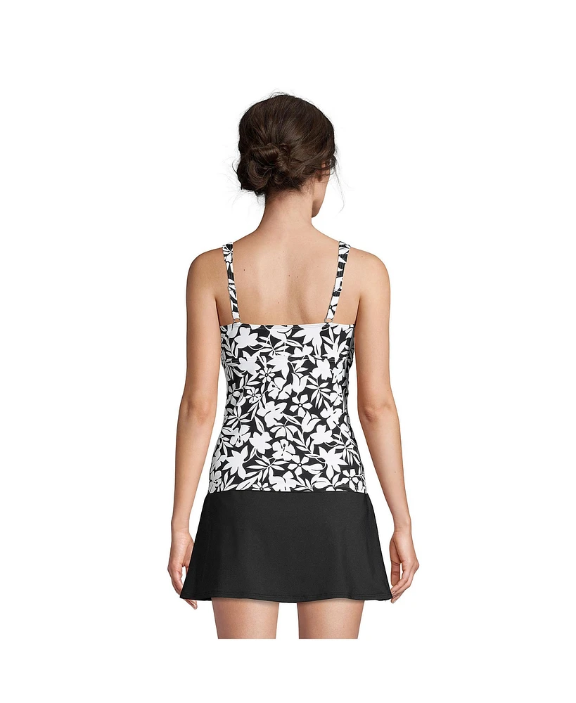 Lands' End Women's Dd-Cup V-Neck Wrap Underwire Tankini Swimsuit Top