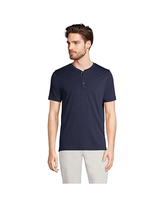 Lands' End Men's Short Sleeve Supima Jersey Henley T-Shirt