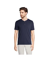 Lands' End Men's Tall Short Sleeve Supima Jersey Henley T-Shirt