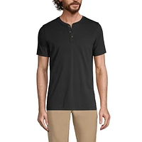 Lands' End Men's Short Sleeve Supima Jersey Henley T-Shirt