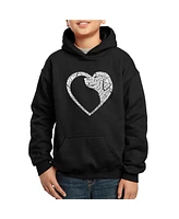 La Pop Art Boys Dog Heart Word Hooded Sweatshirt