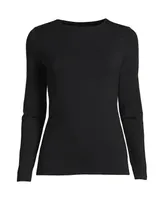 Lands' End Plus Long Sleeve Lightweight Jersey Crew Neck Top