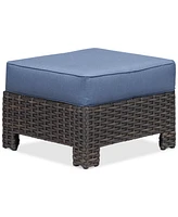 Closeout! Viewport Wicker Outdoor Ottoman with Sunbrella Cushions, Created for Macy's