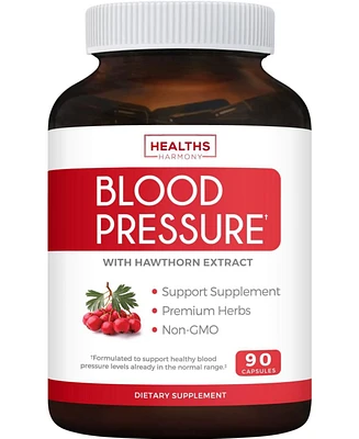 Healths Harmony Blood Pressure Support Supplement Non-gmo Premium Natural Herbs, Vitamins & Berries