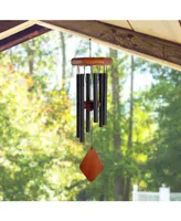 Fc Design 20" Long Wooden Top Wind Chime with Black Tube Home Decor Perfect Gift for House Warming, Holidays and Birthdays