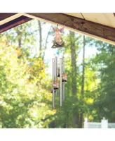 23" Long Guardian Angel with Children Round Top Wind Chime