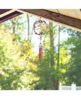 30" Long Hummingbird Copper and Gem Wind Chime in Globe Shaped