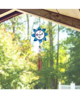 35" Long Pewter Dragonfly Wind Chime with Blue Copper Gem