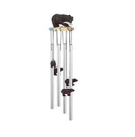 23" Long Black Bear Round Top Wind Chime
