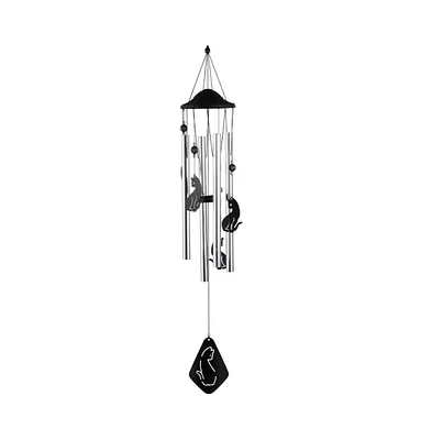 34" Long Black Cat Silhouette Wind Chime