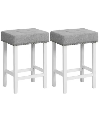 2 Pieces Counter Height Bar Stools with Sponge Padded Cushion-24.5"