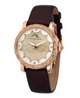 Porsamo Bleu Women's Genevieve Topaz Satin Covered Leather Band Watch