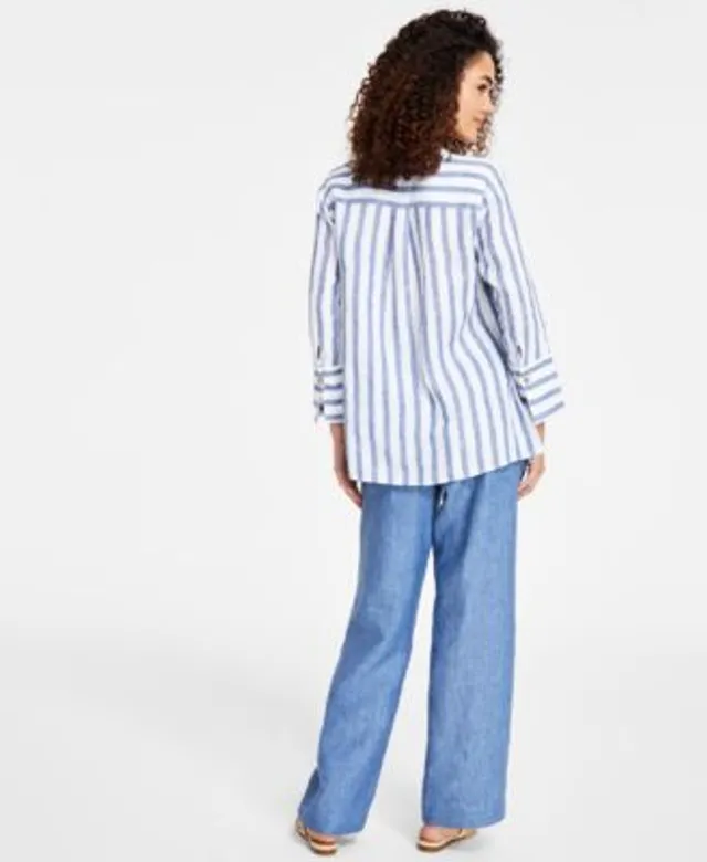 Charter Club Petite Linen Drawstring Pants, Created for Macy's