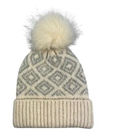 Marcus Adler Geo Lurex Print Beanie with Pom