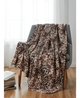 Kate Aurora Safari Living Cheetah Print Ultra Soft & Plush Oversized Accent Throw Blanket - 50 in. W x 70 in. L