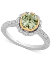 Enchanted Disney Fine Jewelry Green Amethyst (1-1/2 ct. t.w.) & Diamond (1/3 ct. t.w.) Tiana Ring in 14k Two-Tone Gold