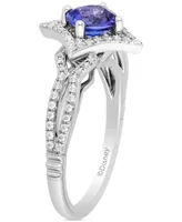 Enchanted Disney Fine Jewelry Tanzanite (1 ct. t.w.) & Diamond (1/3 ct. t.w.) Princess Ring in 14k White Gold