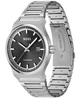 Hugo Boss Men's Candor Auto Automatic Silver-Tone Stainless Steel Watch 41mm