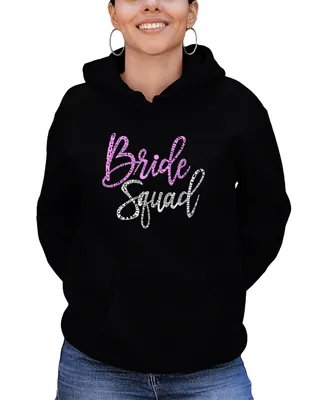 La Pop Art Women's Bride Squad Word Hooded Sweatshirt