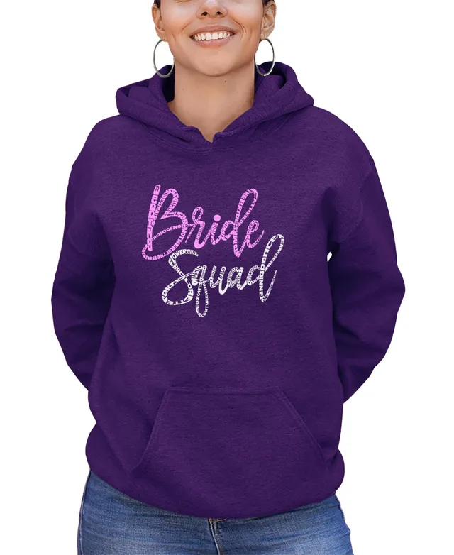 La Pop Art Women's Bride Squad Word Hooded Sweatshirt