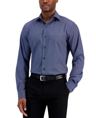 Alfani Men's Slim-Fit 4-Way Stretch Dashes Geo Print Dress Shirt, Created for Macy's