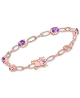 Amethyst Rope Link Bracelet (3-1/2 ct. t.w.) Rose Gold-Plated Sterling Silver (Also Garnet, Peridot, & Sky Blue Topaz)