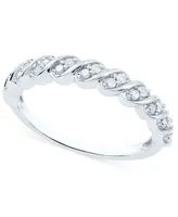 Diamond Diagonal Ring (1/6 ct. t.w.) Sterling Silver