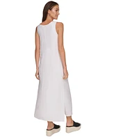 Dkny Linen V-Neck Maxi Dress