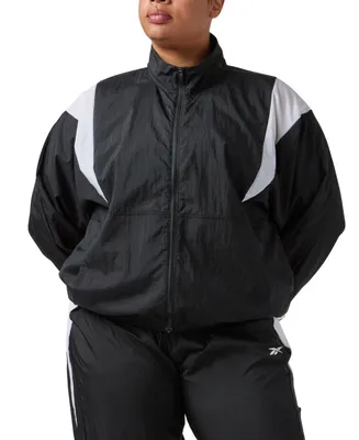 Reebok Plus Zip-Front Long-Sleeve Colorblocked Jacket