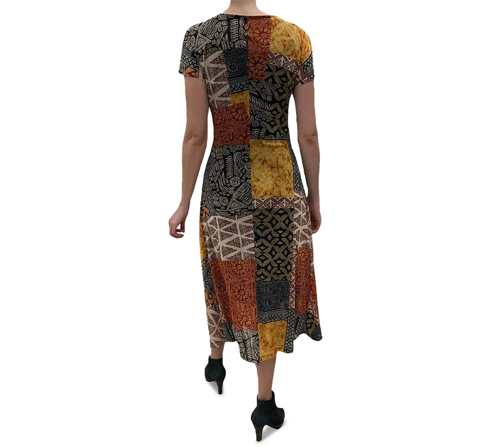 Robbie Bee Women's Printed Tie-Front Midi Dress