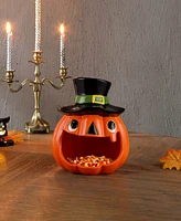 Mr. Halloween 11" Motion Activated Ceramic Jack-o-Lantern Candy Bowl